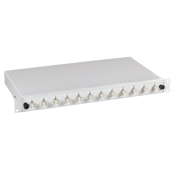LWL-Patchpanel Spleisbox,19&quot;, 6xLC-Duplex, 50/125um, OM3, ausziehbar