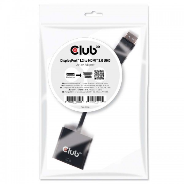 Club 3D DisplayPort? 1.2 a HDMI? 2.0 UHD Adaptador Activo