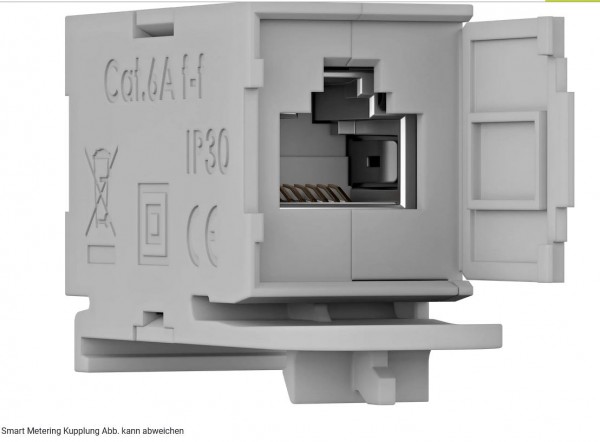Telegärtner Kupplung, Smart Metering, für Tragschiene TH35, CAT6A, TP/TP, IP30, für Zusatzanwendung (RfZ) und Abschlusspunkt Zählerplatz (APZ)