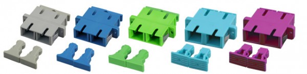 LWL-Kupplung, SC-Buchse/SC-Buchse, 9/125u Singlem, duplex, PVC