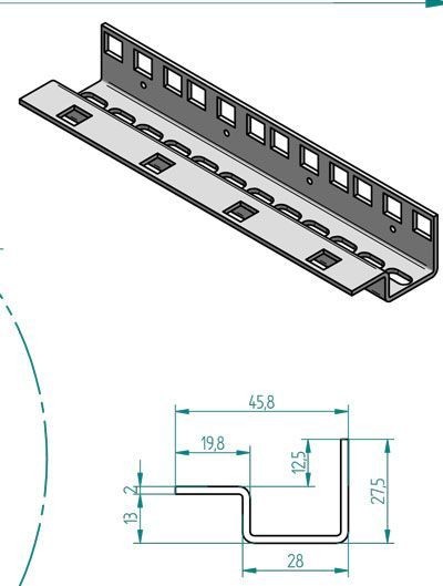 Triton 19"zbh. Profilschiene 9HE, Vertikal, Stückweise,