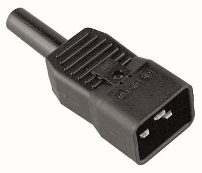 Bachmann Stecker Kaltgerätestecker C20 16A,250V, 70° C, schwarz