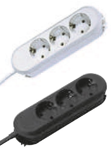 Bachmann Tischsteckdose, 3xDosen(CEE7)->Stecker(CEE7), 3m,