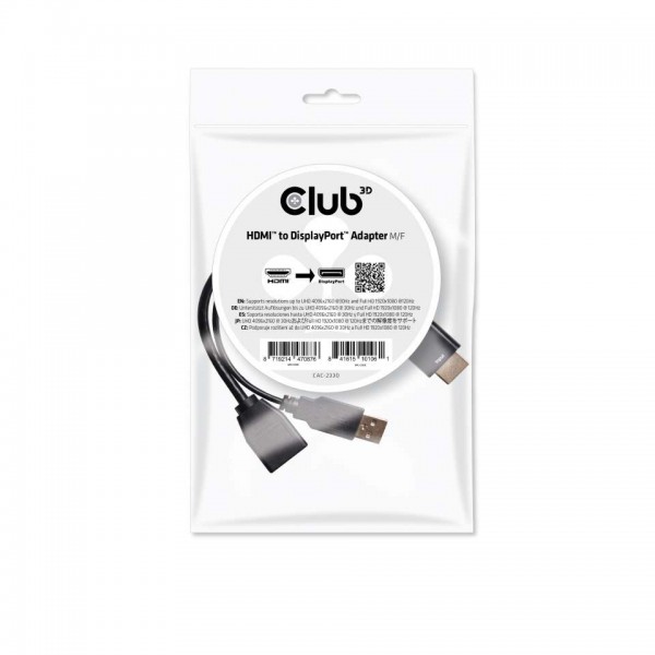 Club3D Adaptador HDMI a DisplayPort