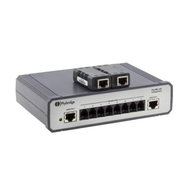 Phybridge Switch 8x PoLRE incluye 2x Adaptadores Phylink