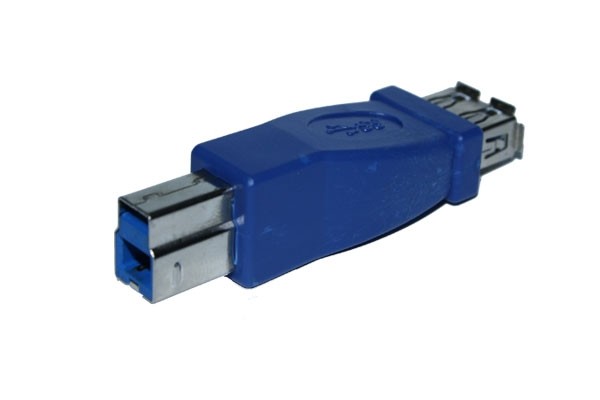 Patchkabel USB3.0, zbh. Adapter, A(Bu)/B(St), blau,