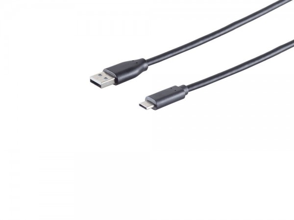 Kabel USB, C(St) => A(St), 1.8m, USB2.0, schwarz,