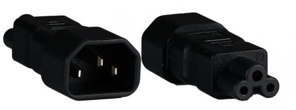 Netzkabel 230V Adapter C6-Stecker(Mickey-Mouse/Kleeblatt) -> C7-Buchse EURO8