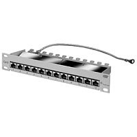 Telegärtner Patch Panel,12xTP,CAT6,10", 1HE,