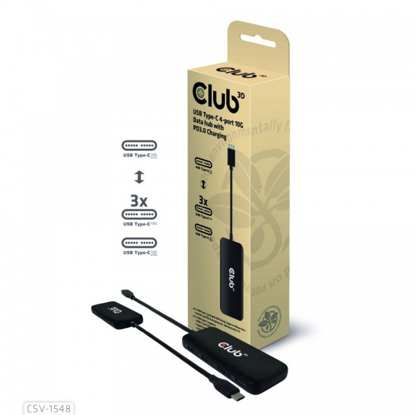 USB Hub 3.0 - 4x USB Typ-C *Club 3D*