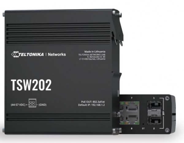 Teltonika TSW202 Switch Industrial gestionado de 8x Gigabit PoE+