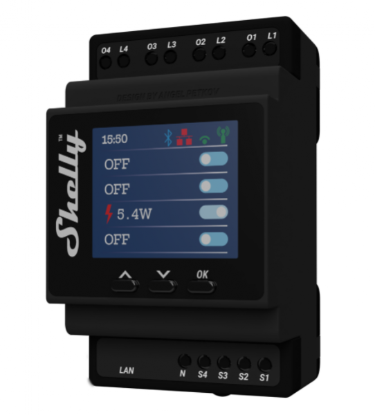 Shelly Pro 4PM Relé Wi-Fi - Max. 40A - BT