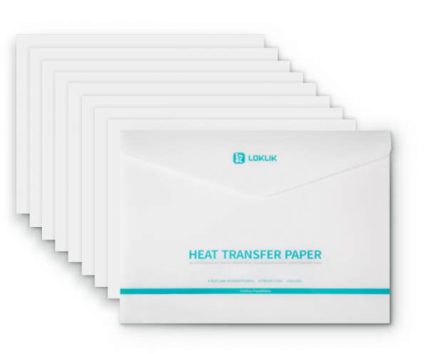 LOKLIK Hoja de papel de transferencia térmica - Ligero - Pack de 8