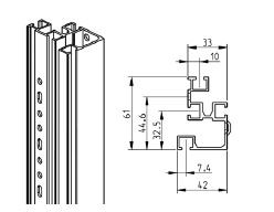 Vertiv(Knürr), LAN-Ebene 19" T-Nut vo.+hi.B600 42HE