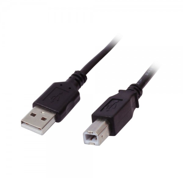 Kabel USB, A(St) => B(St), 5.0m, USB2.0, Schwarz, Premium, Synergy 21,