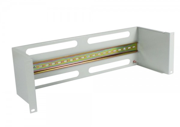 ALLNET 19&quot;zbh. Gerätehalter für Hutschiene/DIN-Rail Geräte, T150mm/3HE, Lichtgrau, Frontmontage,