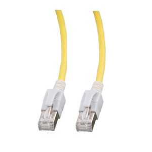 Patchkabel RJ45,DC, CAT6A 500Mhz, 3m, gelb, LED in den Steck
