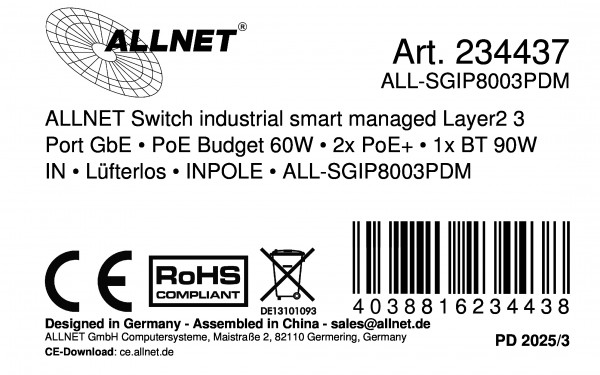 ALLNET Display 8&quot; de sobremesa con 4GB/32GB, RK3568 Android 11