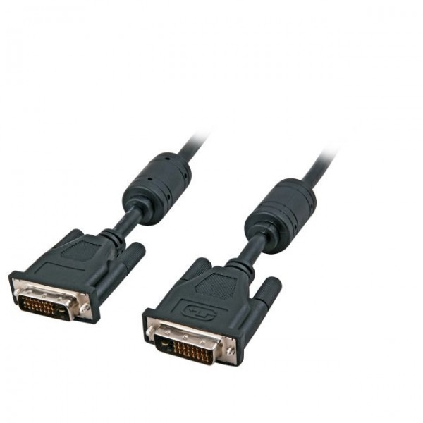 Cable vídeo DVI 24+1 ST/ST, AWG28, 5m, negro