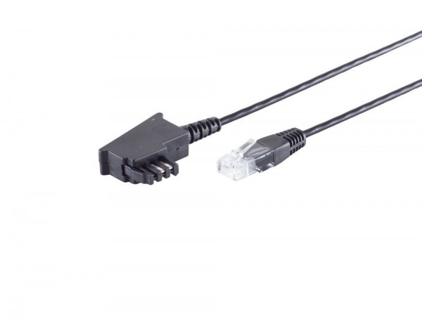 Kabel TK TAE 3m, TAE-F/RJ45, Schwarz