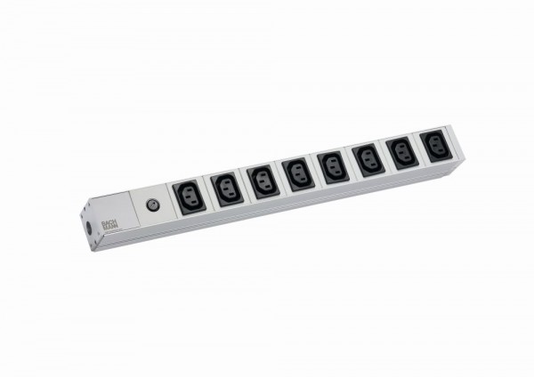 ALLNET 19"zbh. Steckdosenleiste, 8xKaltgeräte(C13)->Stecker(CEE7), 1xSicherung 10A, 1HE/19", *Bachmann*