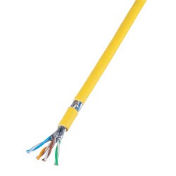 Kabel 1200MHz, CAT7A, S-STP(S/FTP), Verlege, 500m Trommel, INFRALAN, CPR Cca, gelb,