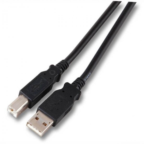 Patchkabel USB 1,0m, A(Stecker)/B(Stecker), Schwarz