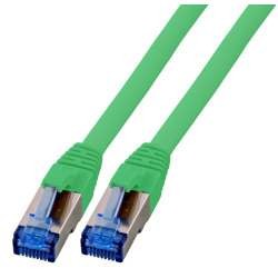 Patchkabel RJ45, CAT6A 500Mhz, 10m, grün; S-STP(S/FTP); TPE(Superflex), mit Cat.7 Rohkabel,