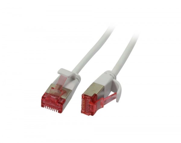 Patchkabel RJ45, CAT6 250Mhz, 7.5m weiss, U/FTP, slimline rund d 3,6mm, Synergy 21
