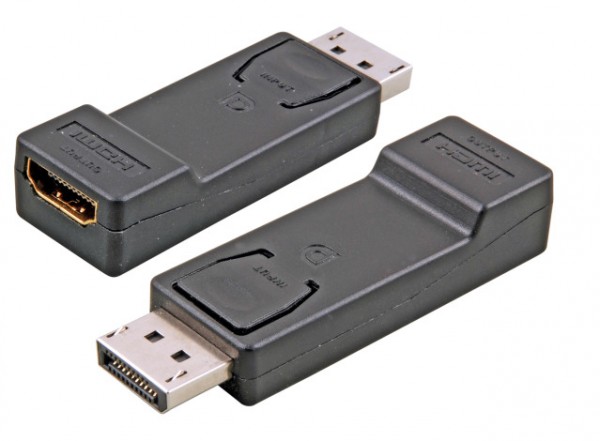 Kabel Video DisplayPort Adapter, DisplayPort -->> HDMI-A, St/Bu, schwarz,