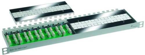 Telegärtner Patch Panel,12xLSA-LSA Verbindungsmodul, CAT7,19"