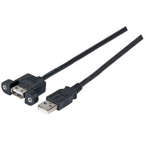 Kabel USB, A(St) => A(Bu), 1.0m, USB2.0, Verlängerung, mit Einbaubuchse,