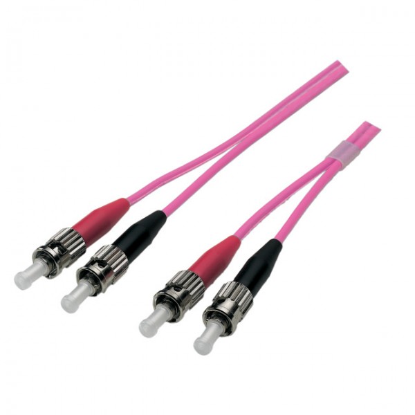 LWL-2-Faser-Patchk. 0.5mtr. ST-ST, 50/125um, OM4