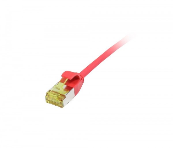 Patchkabel RJ45, CAT6A 500Mhz, 0.5m, rot, U/FTP, slimline rund d 3,8mm, TPE/LSZH(Superflex), AWG32, mit CAT7 Rohkabel, Synergy 21