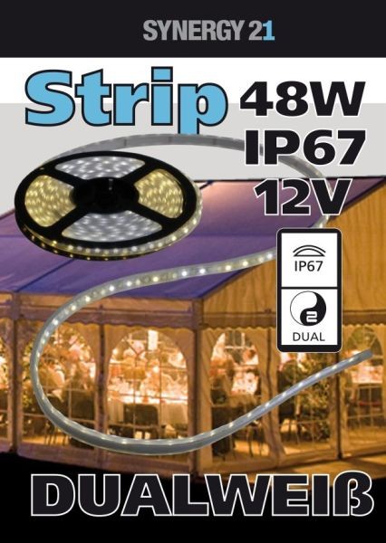 Synergy 21 Tira LED Flex DC12V/96W, blanco dual, IP67, 5m