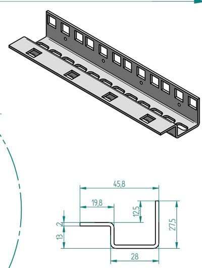 Triton 19"zbh. Profilschiene 4HE, Vertikal, Stückweise,