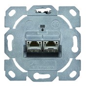 Telegärtner Modulträger, UP-Dose, f. 2xAMJ-SL-Mod.,designfähig,(Keystone), incl.2x AMJ-SL Module T568A