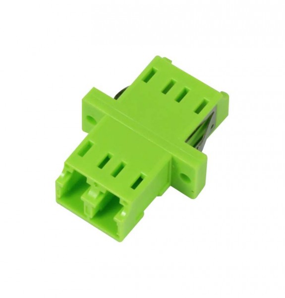 LWL-Kupplung, LC-Buchse/LC-Buchse, 50/125u Multimode OM5, lime Green, duplex, PVC, mit Flansch, Synergy 21,