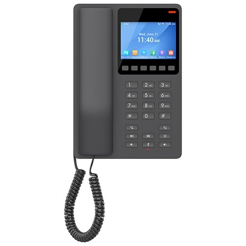 Grandstream GHP631W Teléfono de Hotel compacto, Negro