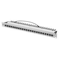 Patch Panel 24xTP, CAT5E,19",Lichtgrau, Telegärtner