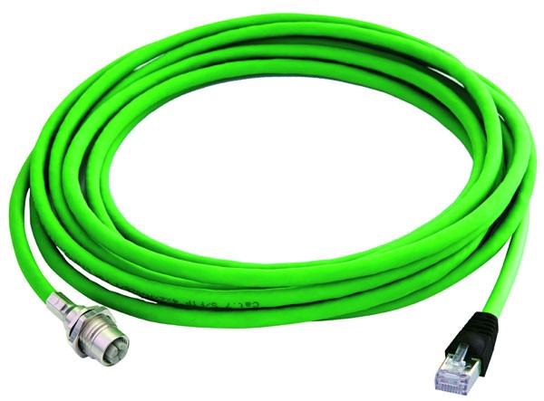 Telegärtner Patchkabel, M12x1 X-kodiert Kabelbuchse auf RJ45 Kabelstecker AWG 26/7, S/FTP, PUR, Cat.6A